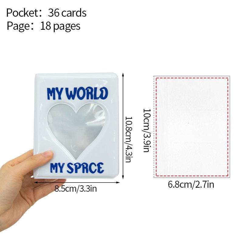 3-Inch Kpop Photocards Holder Mini Hollow Heart Photo Album Binder Idol Card Collect Book Korea Style Picture Protector