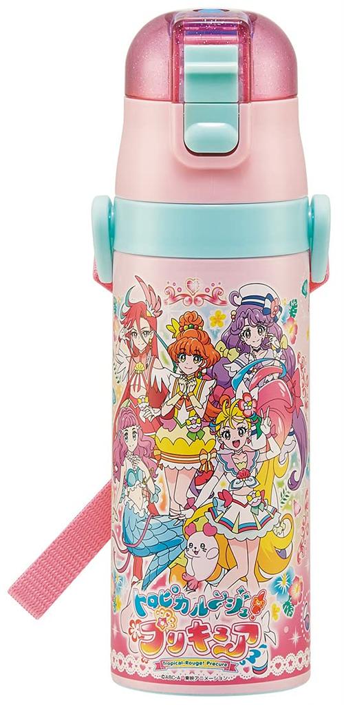 Skater Stainless Steel Water Direct Tropical PreCure for Kids' Bottle, Drinking, 470ml, Design, Girls, SDC4-A