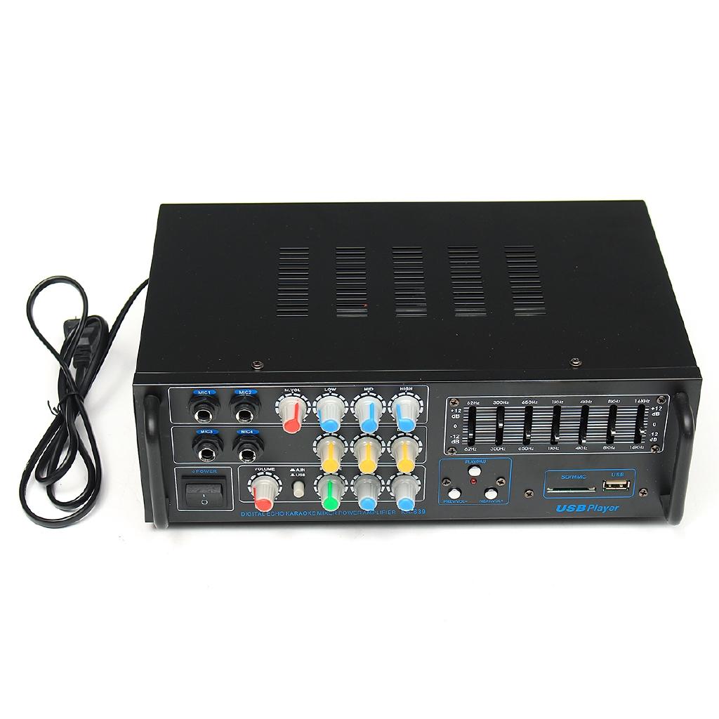 1200 Watt Professional Audio Home Stereo Amplifier Home Theater Amplifiers Audio Black 12/220 Volt