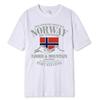 Léto Norsko Flag Fjord Mountain Tričko Crazy Hip Hop Pánská košile Bavlna Crewneck Nadměrná velikost Krátký rukáv Legrační trička Muž