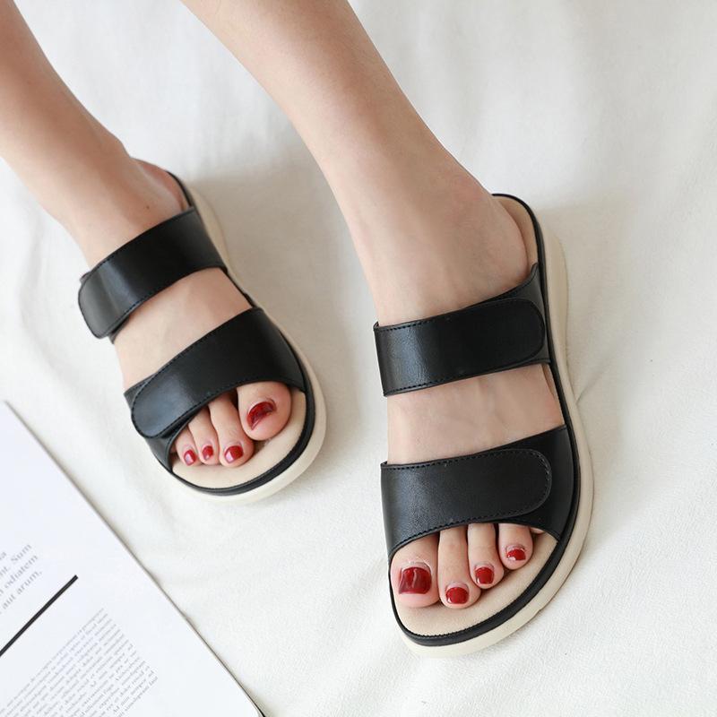 Lady Sandals Women's Velcro Massage Sponge Large Size Slipper Casual Fashion Summer Outdoor Slippers Sports Wedge Lightweight