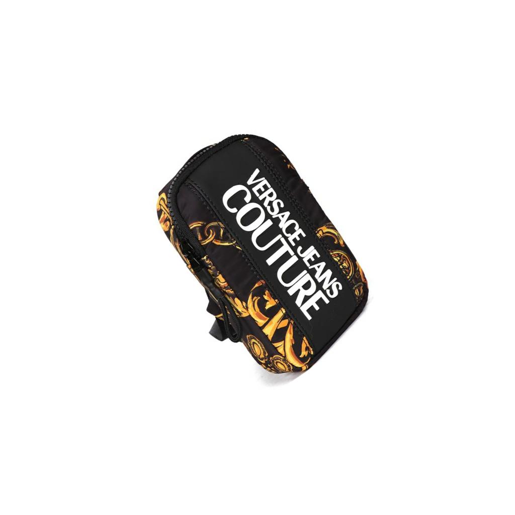 Versace Jeans Couture Bolsa Tiracolo Uma Alça Nylon e Poliuretano com Estampa de Logo Barroco Icônico Bolsas Masculinas Preto 71YA4B9BZS109G89