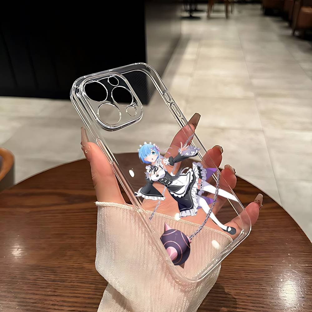 R-Re Zero Rem Phone Case For IPhone 17 16 15 12 11 Pro Max 14 Plus 13 Mini Clear Cover Soft Funda