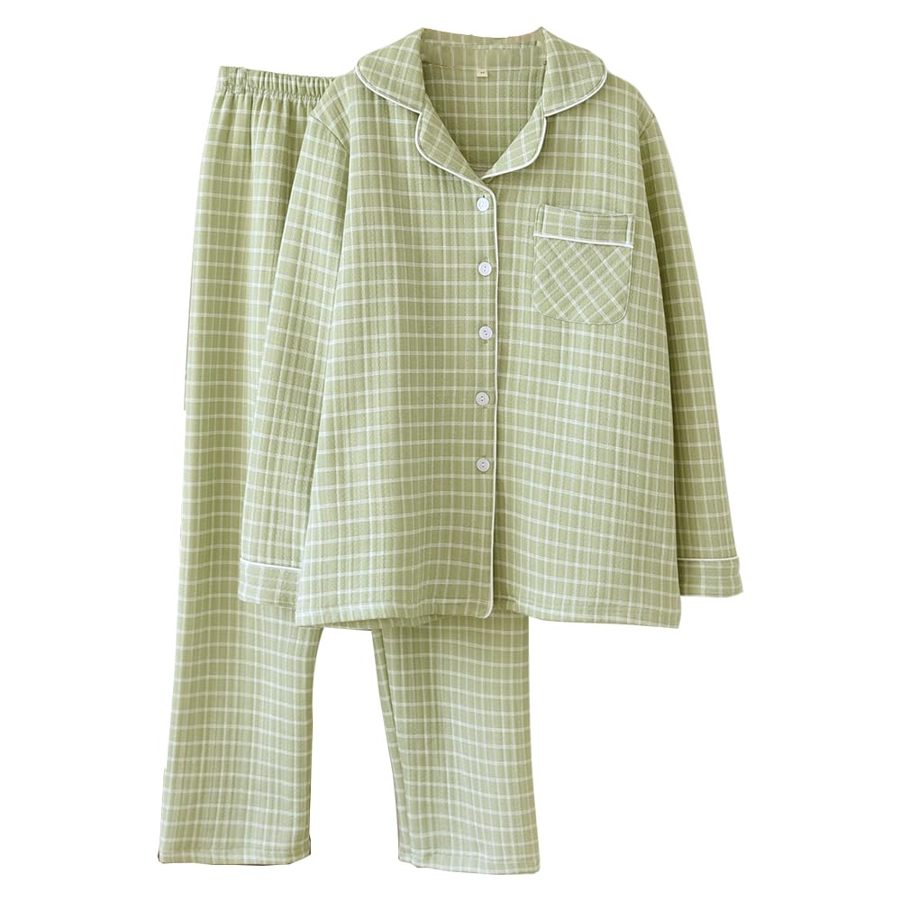 

IDOHEMO Size M Women s Pajamas, Loungewear, Cotton, Green,
