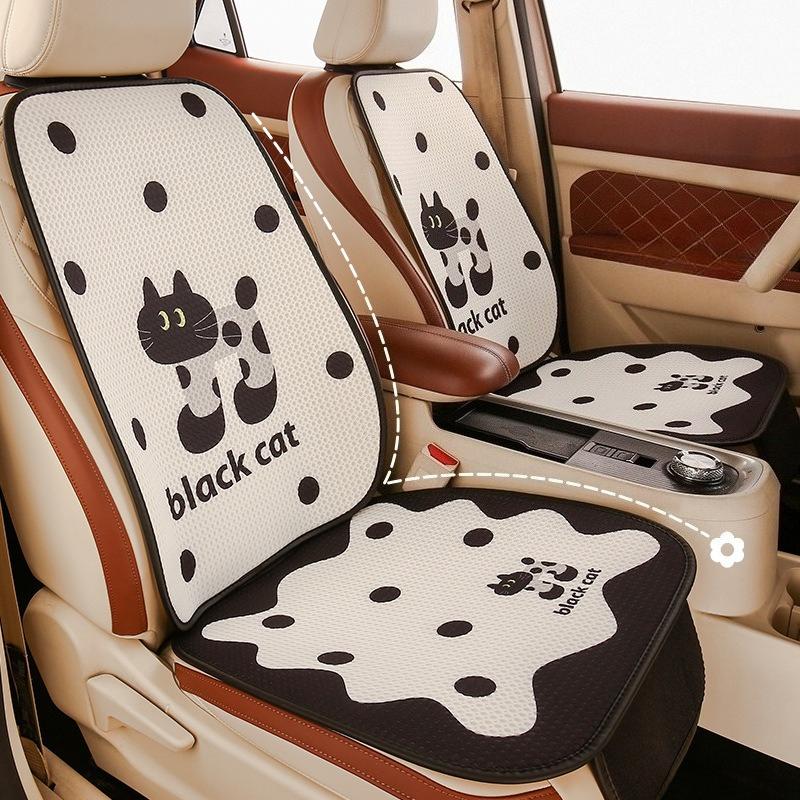 Cute Polka Dot Cat Four Seasons Universal Seat Cushion Covers Cartoon Breathable Comfortable Auto Seat Accessories