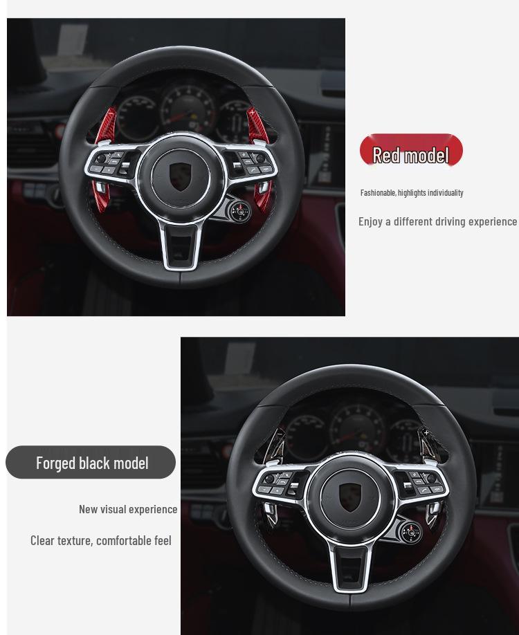 True Carbon Fiber Steering Wheel Paddle Shifters for Panamera, Macan, 911, Cayenne - T-Carbon