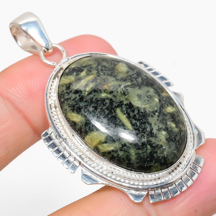 

Подвеска ручной работы из яшмы Gogunjula с драгоценными камнями в этническом стиле 2,17 дюйма VR-34