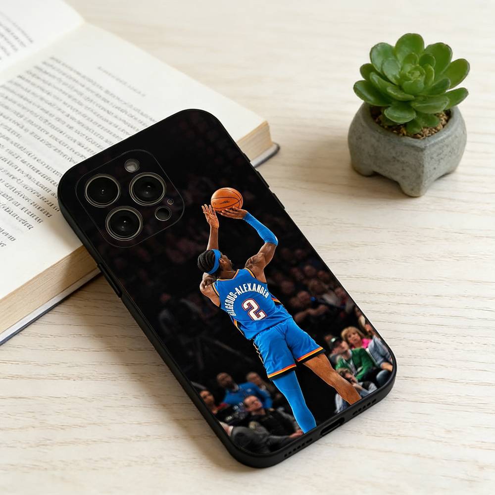 Shai Gilgeous-Alexander  Phone Case For iPhone 17,16,15,14,13,12,11 Plus,Pro Max,XS,Soft Silicone Black Cover iPhone12