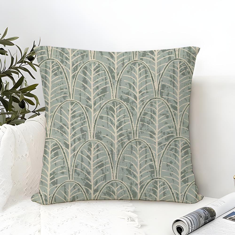 Fresh Natural Leaf Pattern Pillow Case Linen Pillow Case Sofa Home Decor Cushion Cover Cushion Cove