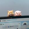 Miniature Computer Monitor Decor TV Screens Dog Cat Figurines Animal Ornament Model  Home Workplace