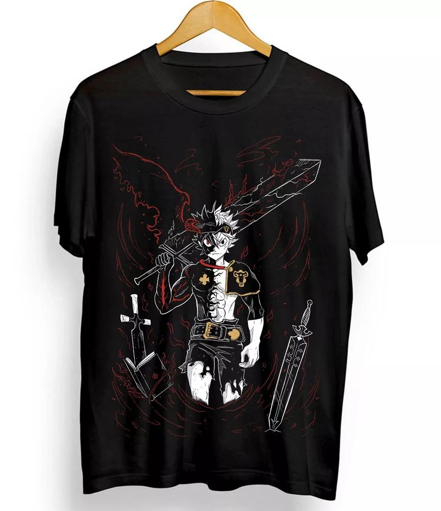 Asta Yuno Tshirt Clover Anime Unisexga Asta Girl Gifts Black Shirt All Size S