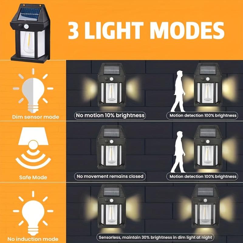 Solar Motion Sensor Outdoor Light, LED Street Light, Semi Embedded Installation, Suitable for Steps, Courtyards, Porches, Front Doors, Sidewalks