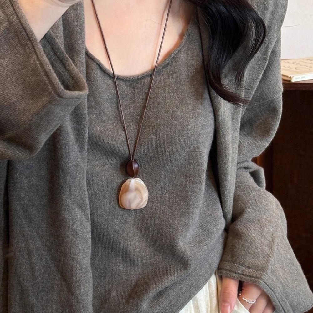 Long Sweater Chain Resin Clothing Pendant Vintage Pendant Necklace  Gifts