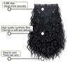 Seamless U-Shaped Water Wave Clip-In Hair Extensions, 6 Clips, 45cm, for Women, Volume Boost, Synthetic Fiber