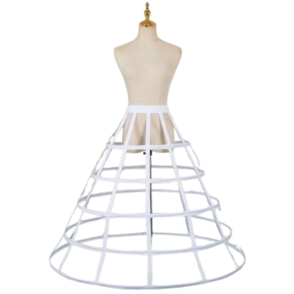 a-line Lolita Crinoline Elastic Waist Bride Wedding Dress Lining Hollow Cage Underskirt  Party White Style A