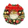 12 Inch Christmas Wreath Decoration for Front Door Artificial Wreath with Bells Balls Bows for Indoor Outdoor Holiday Decor