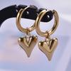 100% Stainless Steel Heart Jewelry Set For Women Accessories Cute Girl Supplies Love Earrings/Rings/Necklace Fashion Party Gift