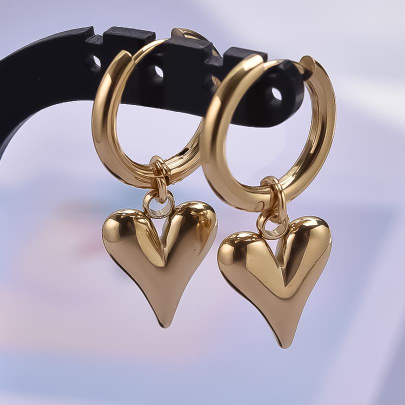 100% Stainless Steel Heart Jewelry Set For Women Accessories Cute Girl Supplies Love Earrings/Rings/Necklace Fashion Party Gift