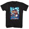 Bill & Ted's Cartoon Drawing Phone Booth Lightning Music Notes Men's T Shirt