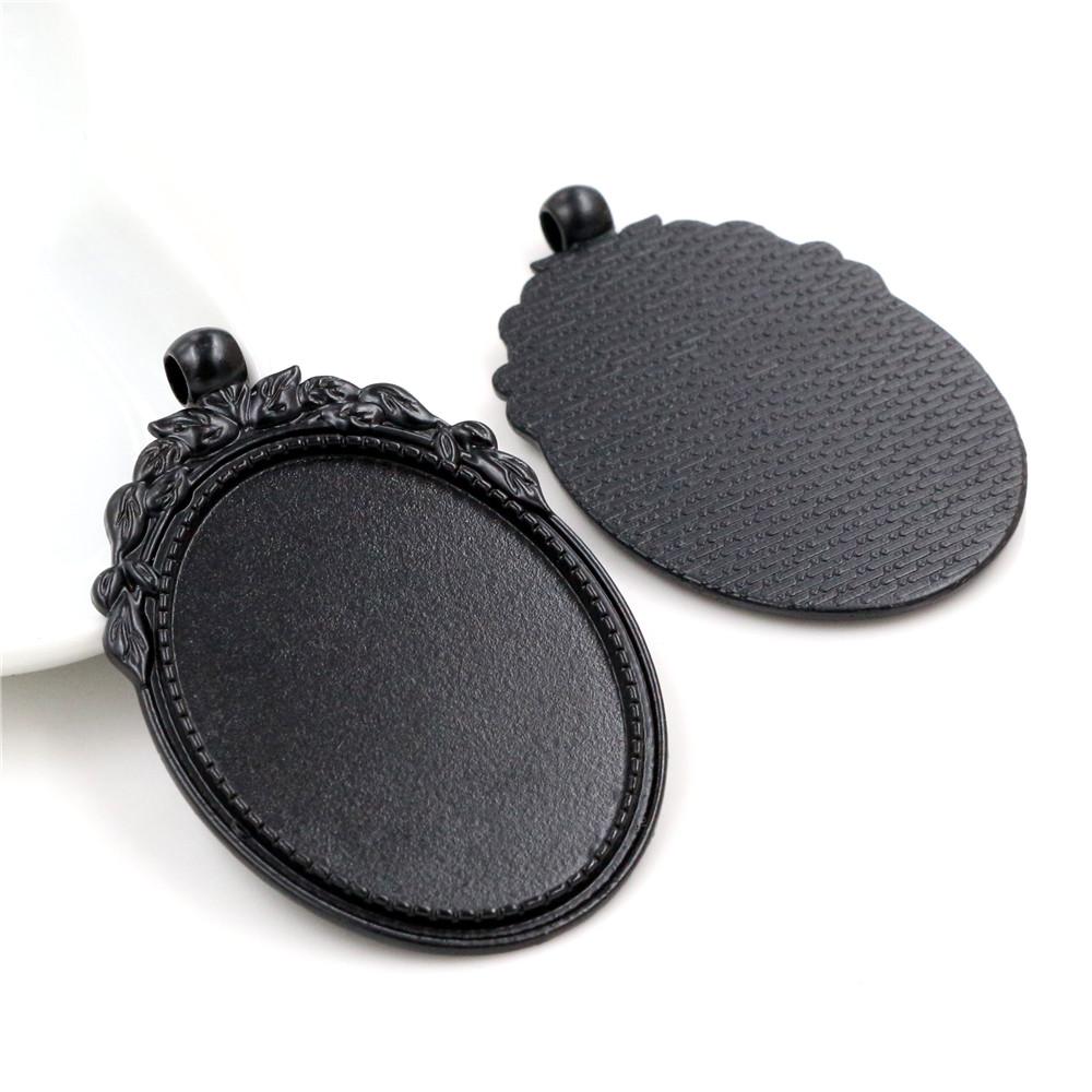 New Fashion  5pcs 30x40mm Inner Size 5 Colors Flowers Style Cabochon Base Setting Charms Pendant
