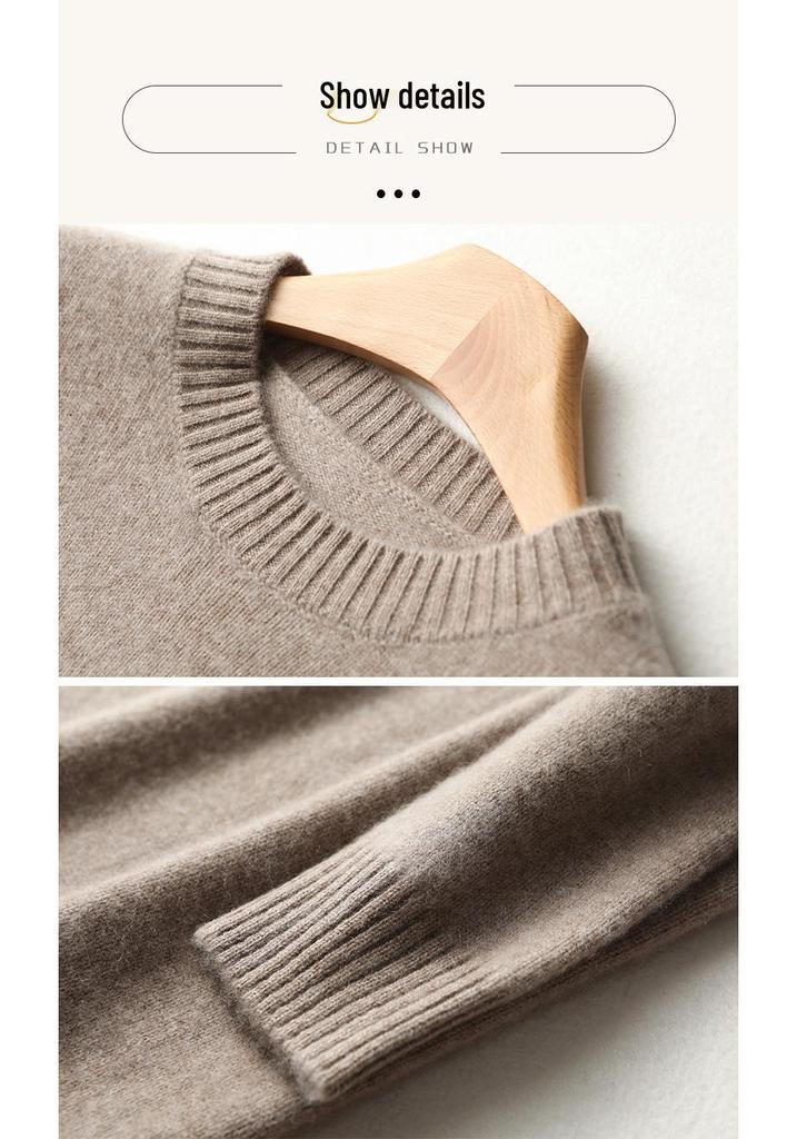 Autumn/Winter 2025 Women's Wool Mid-Length Loose Sweater Dress - Round Neck Knit Style.