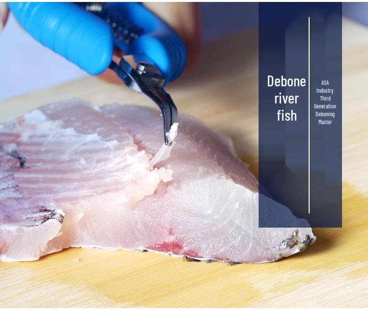 ASAHI 3. Generation Multifunktionale Edelstahl-Fischgrätenpinzette - Entgrätenzange für den Küchengebrauch