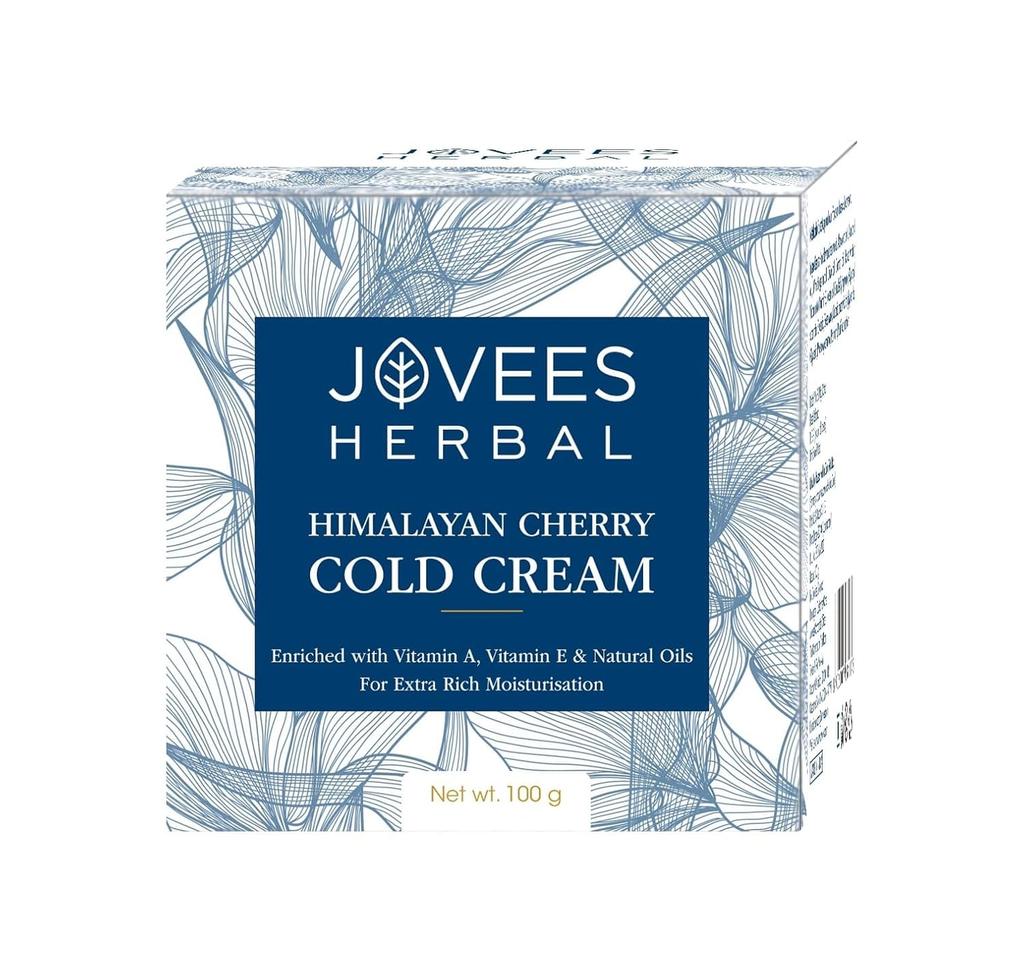Jovees Herbal Himalayan Cherry Cold Cream 100g For Hydrated Radiant Skin, Daily Lightweight Non-Oily Moisturizer For Soft Glow And Even Skin Tone