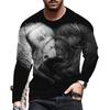 Men'S T-Shirt 3D Digital Printing Outer Wear With Long-Sleeved Casual Top