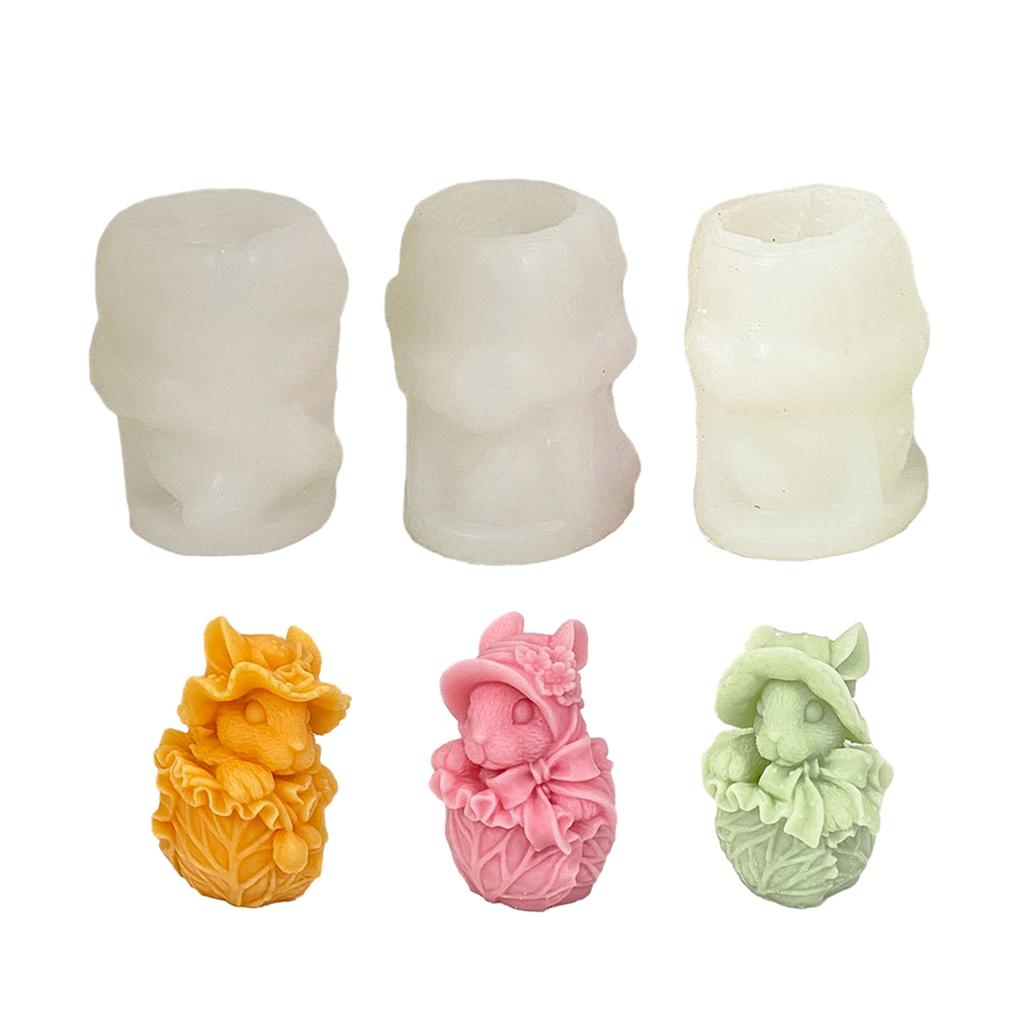 Silicone Cauliflower Bowknot Rabbit Decor Mold Resin Epoxy Craft Clay Crafts DIY Ornament Jewelry Candle Making Tool