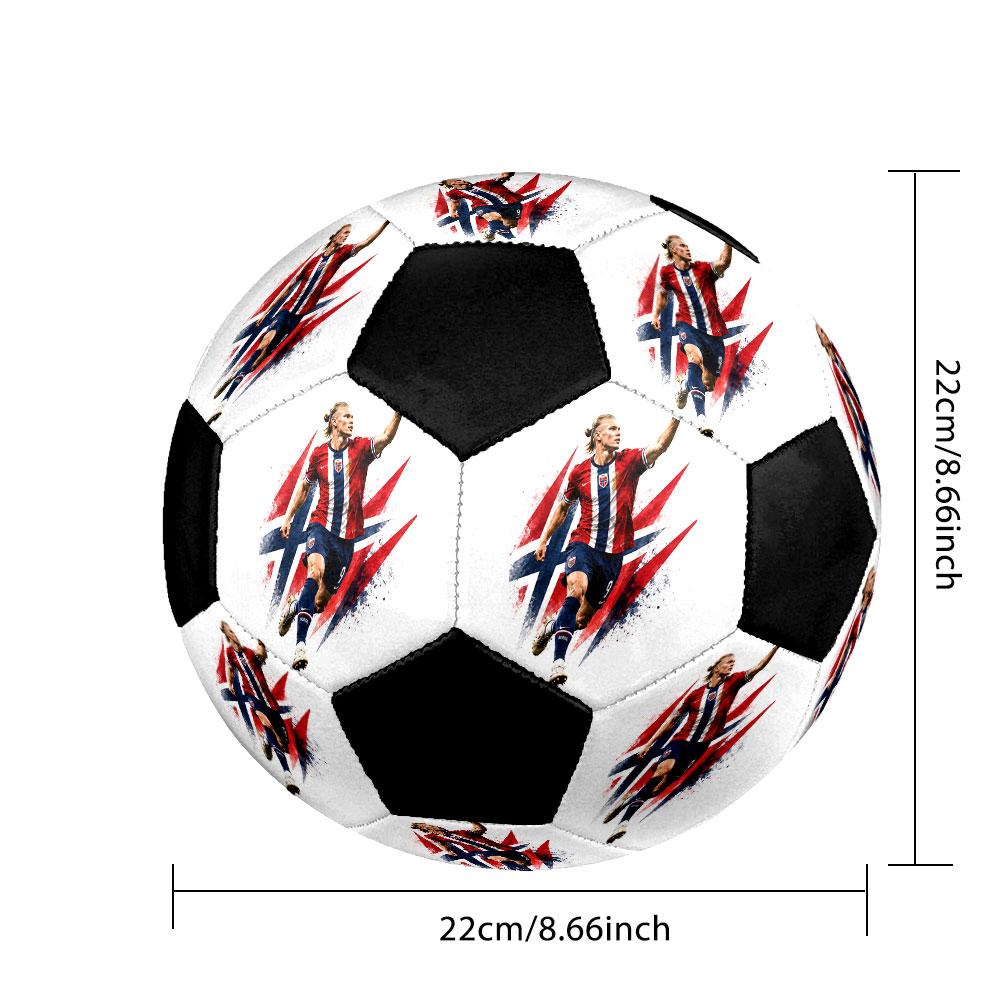 Erling Haaland Soccer Ball Size 5 Colorful Machine Stitched PVC Competition Ready Durable High-Bounce