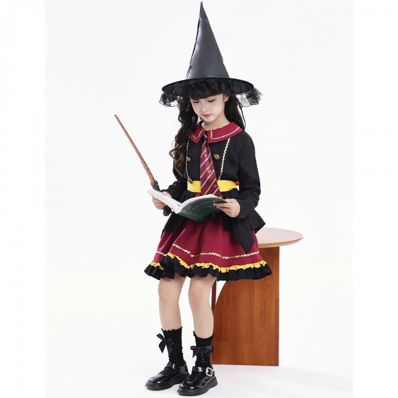 S-XL Kids Harry Wizard Cosplay Costume Parent-Child Matching Outfit Girls Halloween Stage Play Dress