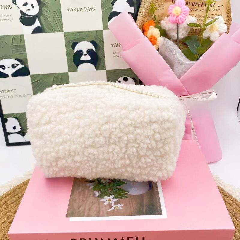 Plüsch Make-up Taschen für Frauen Weiche Reise Kosmetiktasche Organizer Etui Damen Mädchen Make-up Etui