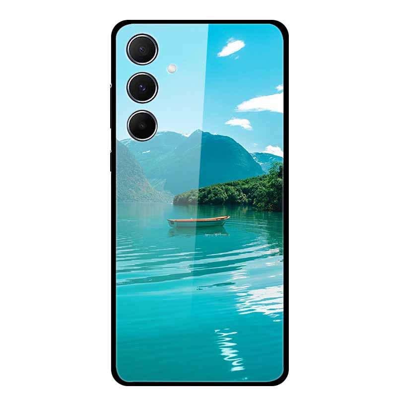 Kreative Landschaftsmalerei Gehärtetes Glas Handyhülle für Samsung A55 5G