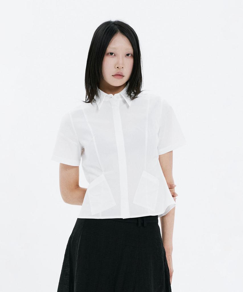 Hanahi Under Pocket Half Shirts White
