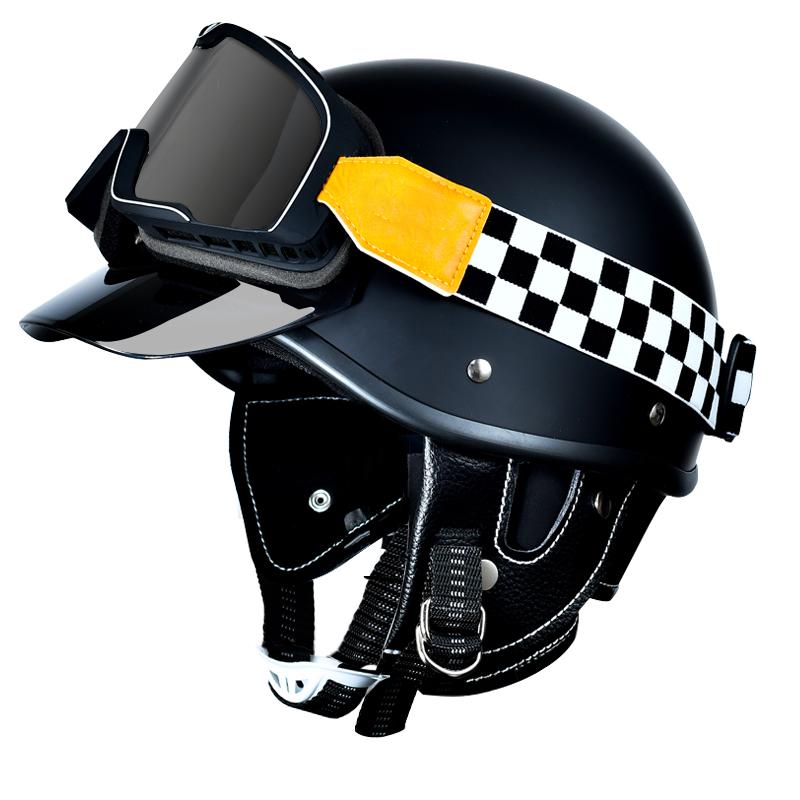 Vintage Half-open Motorcycle Helmet Off-road Motorcycle Accessories Motorcycle Helmet 3/4 Retro Helmet Winter