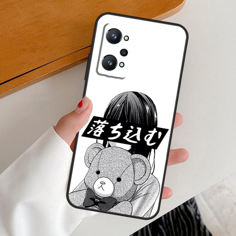Sad Girl Japanese Anime For Realme 14 10 11 12 13 Pro Plus GT6 GT7 15 Pro C65 C67 C63 C61 C55 C51 C53 C35 C75 Case