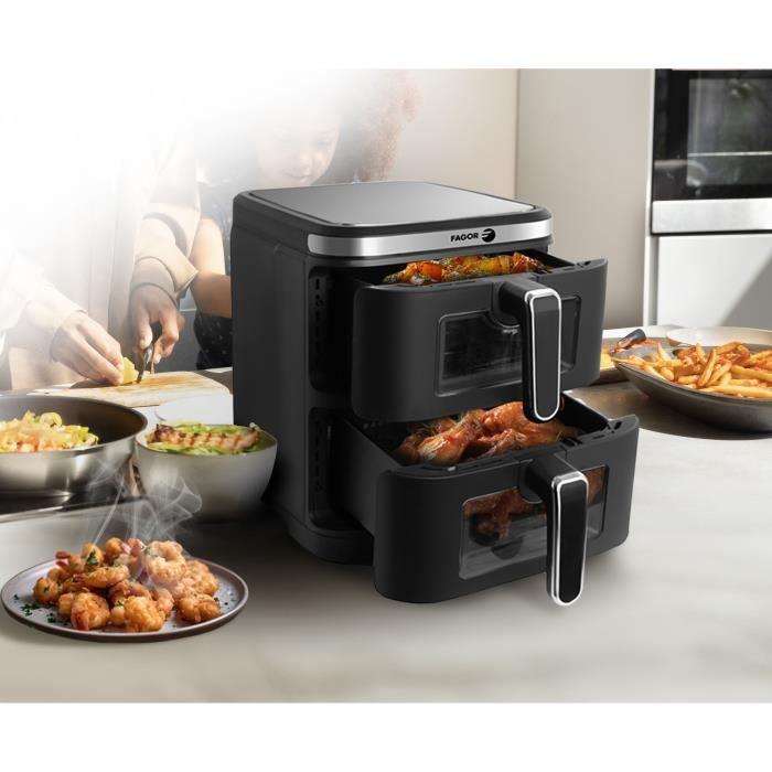 Friteuse zonder olie FAGOR - Airfryer FGD11 - Capaciteit 11L - Dubbele manden 5,5 L - 12 kookprogramma's - 2800W
