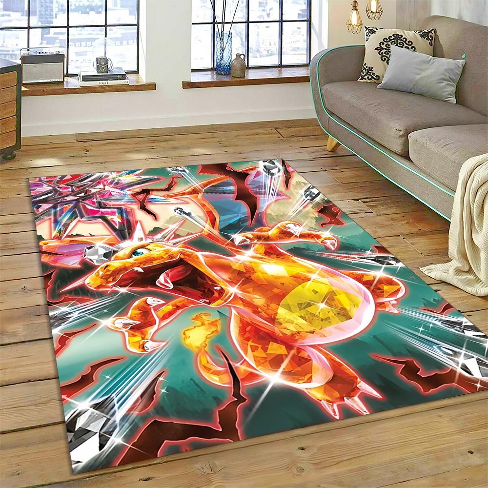 27 Stili Charizard Charmander Pokemon di Fuoco Cartone Animato Dracaufeu Tappeto per Camera da Letto Soggiorno Casa Decorazione Divano, Tappetino
