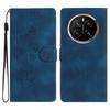 For Honor Magic7 Pro 5G Case Leather Imprinted Flower Phone Cover Wallet with Wrist Strap