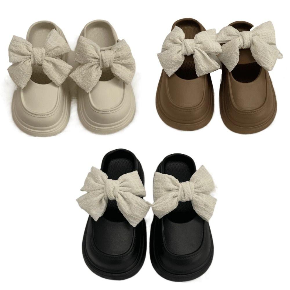 Anti Slip Hollow Sandals Bow Slippers Girls Cute Thick Soled Slippers  Girls