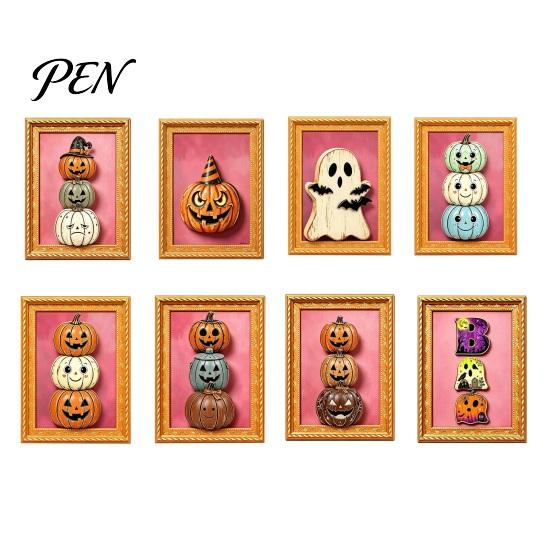 Waterproof Fridge Magnets Halloween Pumpkin Frame Refrigerator Magnet, Vintage Ghost Whiteboard Decorative Magnet for Holiday Party