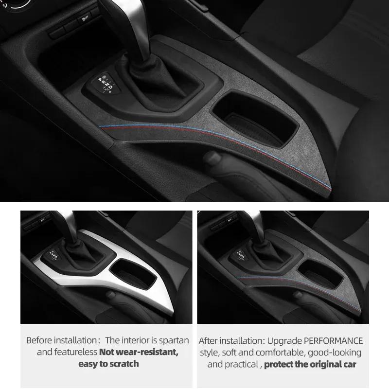 For BMW X1 E84 2010-2014 Made of Alcantara Car Interior Center Console Gear Shifter Panel Trim Performance Sticker Accessories