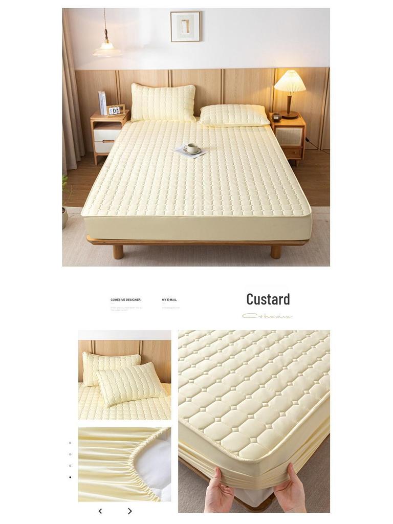 Rutschfeste, einfarbige, gesteppte Tagesdecke: Hautfreundliche, gewaschene Baumwolle