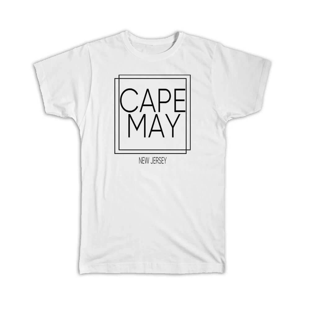 

Gift T-Shirt : CAPE MAY New Jersey Square Modern Minimalist Font 3XL