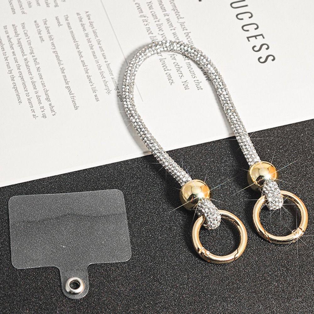 Bright Rhinestone Phone Lanyard Crystal Crossbody Hanging Cord  Phone Accessories