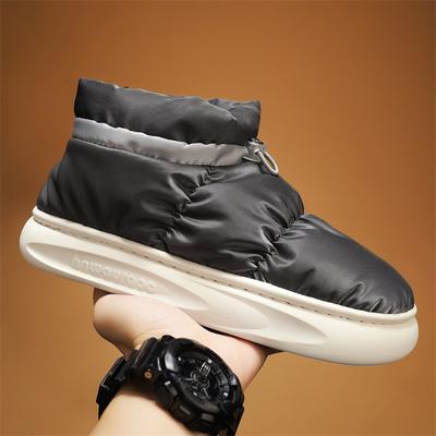 Winter Herren Schneestiefel Outdoor Plüsch Warm Stiefeletten Herren Daunen Wasserdicht Hoher Schaft Zuhause Herren Baumwollschuhe Rutschfest Outdoor