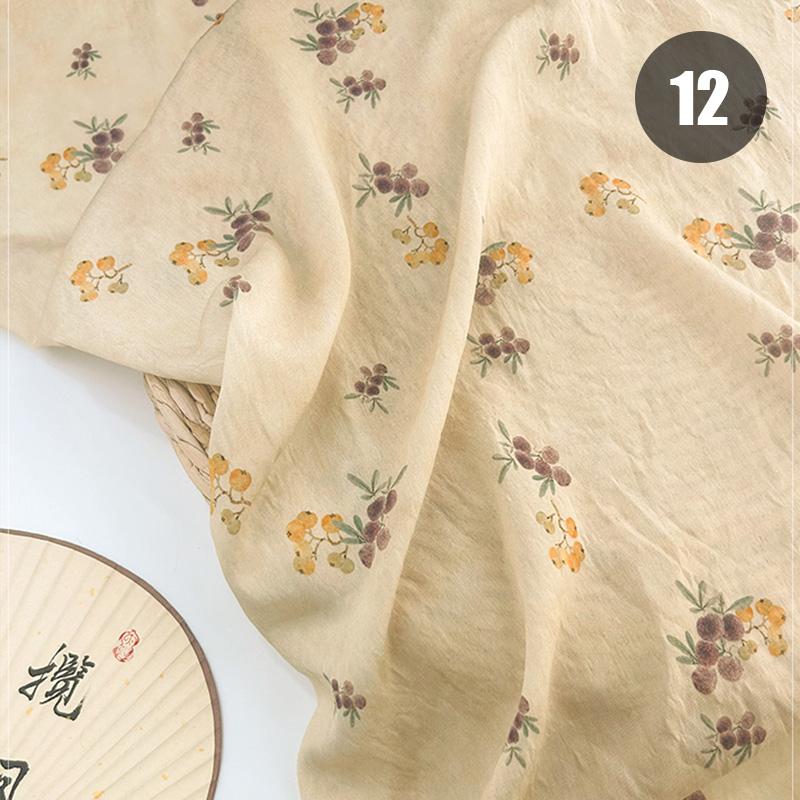 150X50Cm Summer Thin Linen Printing Fabric New Chinese Style Dress Fabric Figure Retro National Cheongsam Hanfu Shirt Fabric