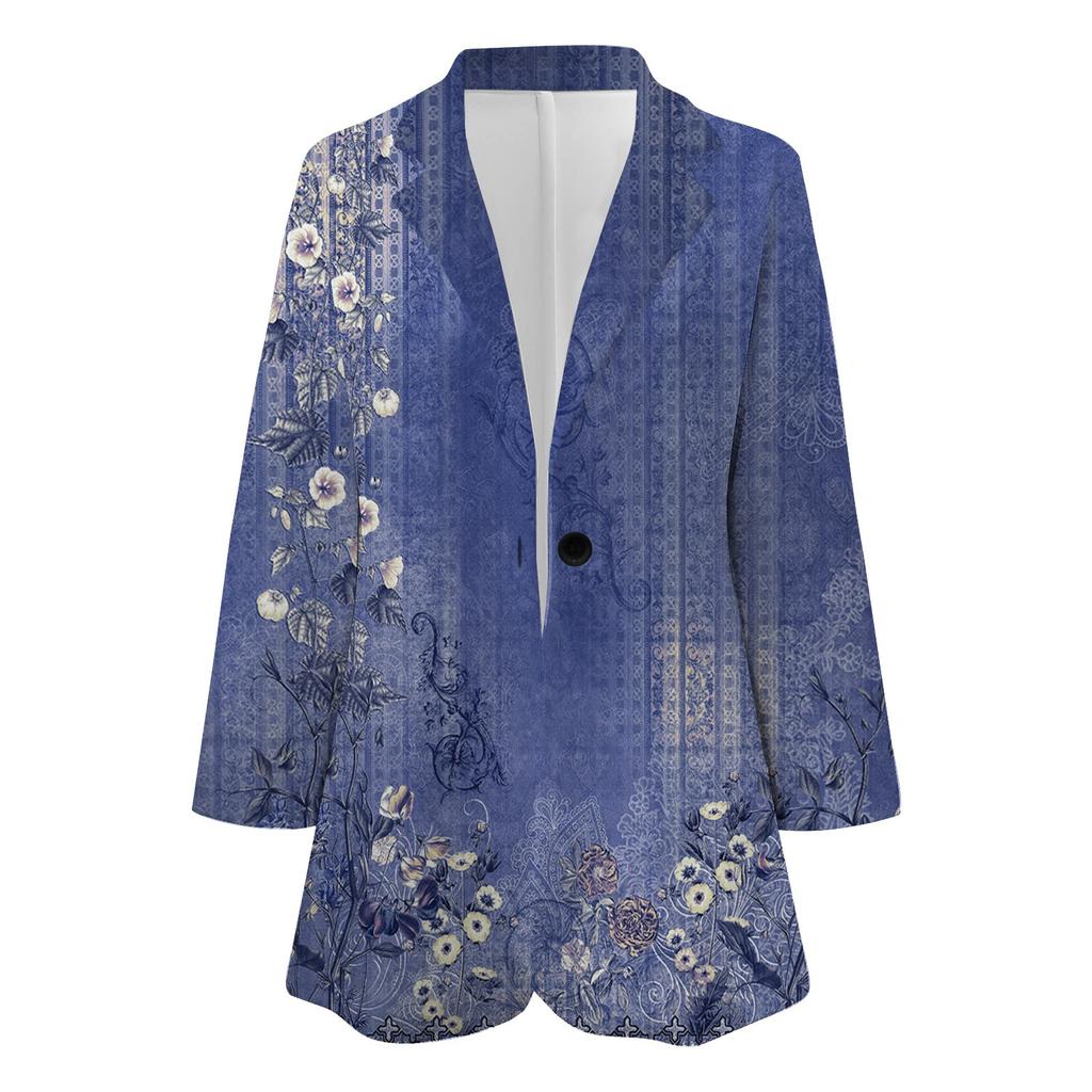 Women's Jacket Long Sleeve Cardigan Collar Single Button Business & Leisure Top