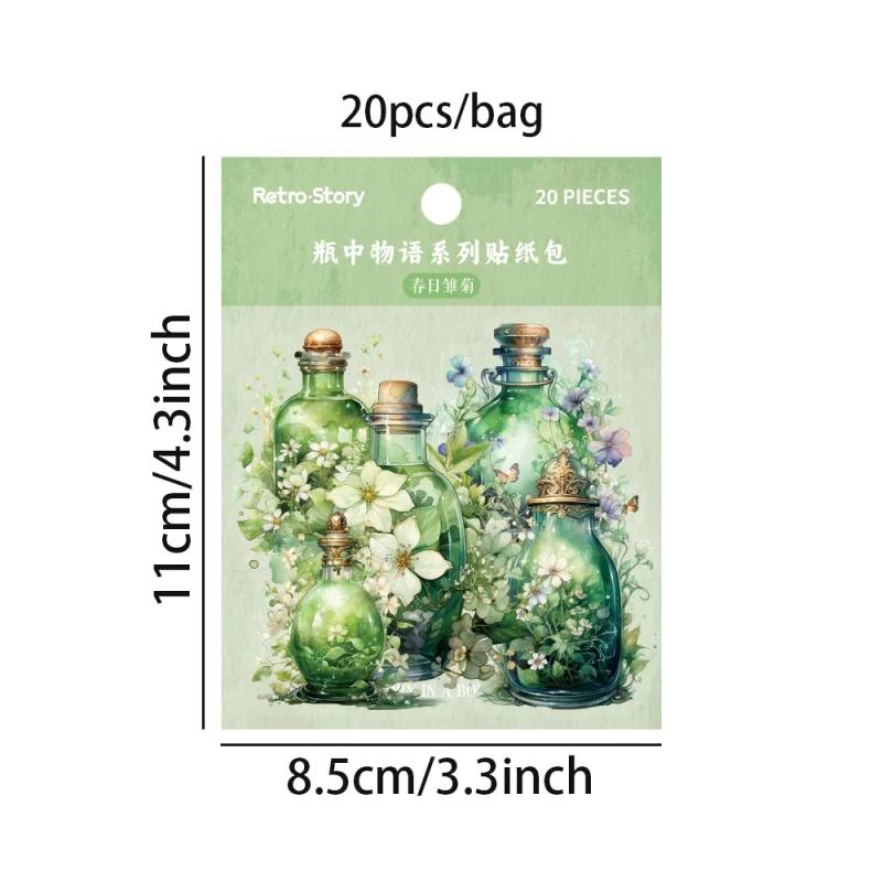 Vintage Flaschenaufkleber-Set DIY-Dekoration Scrapbooking Story in einer Flasche Serie PET-Aufkleber