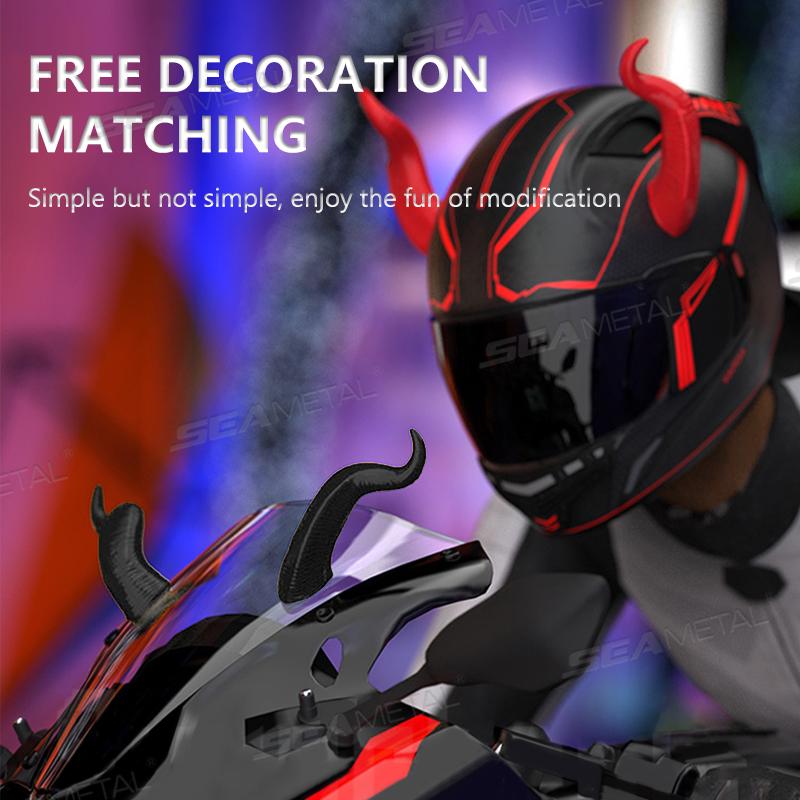 SEAMETAL Motorbike Helmet Decoration Devil Horns Super Cool Motorcycle Windshield Decor Horn Electric Car Helmet Suction Horns